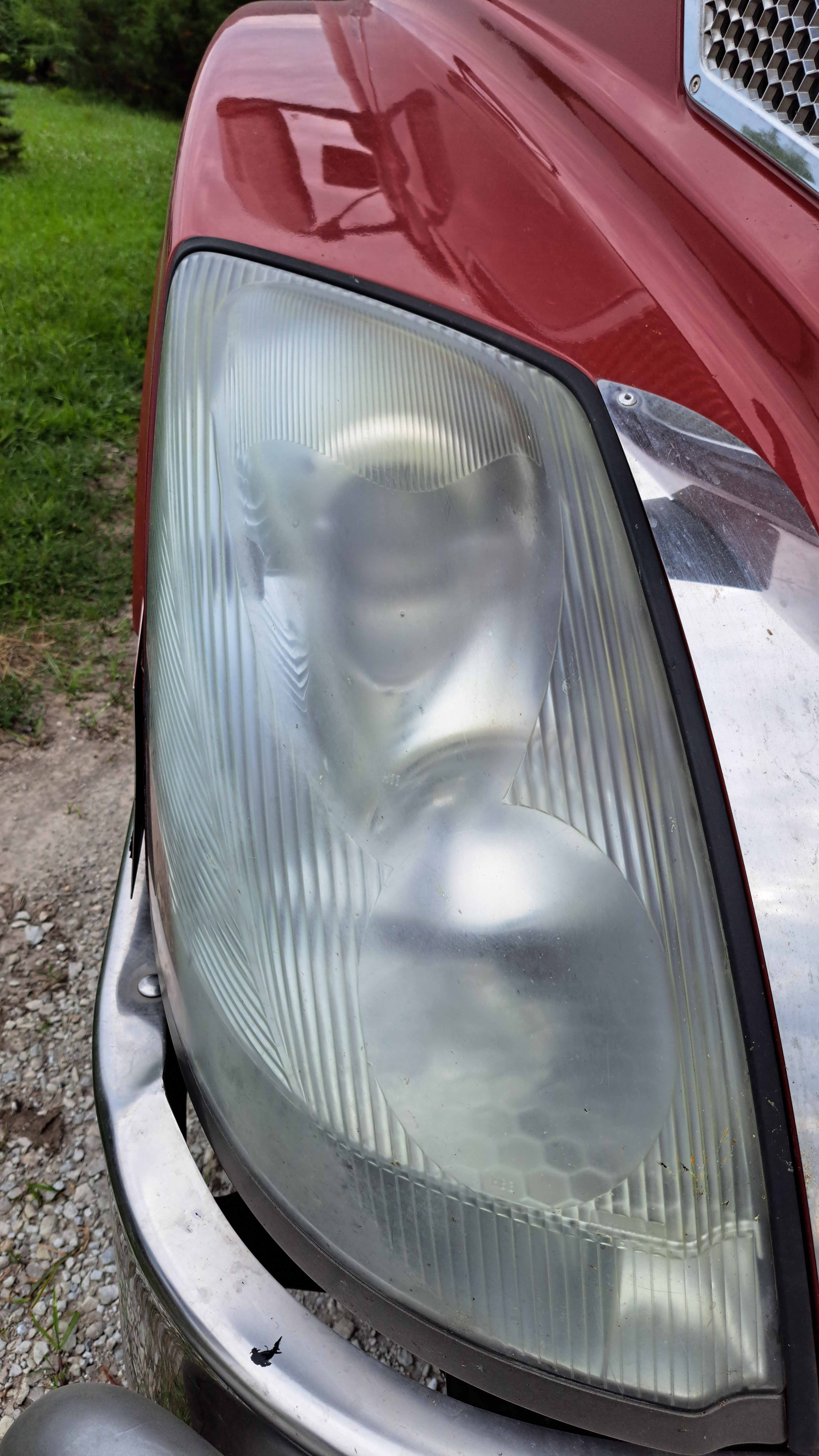 Headlight Restoration — Full-Size Truck — before